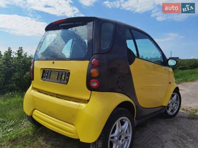Жовтий Смарт Fortwo, об'ємом двигуна 0.6 л та пробігом 172 тис. км за 2950 $, фото 3 на Automoto.ua
