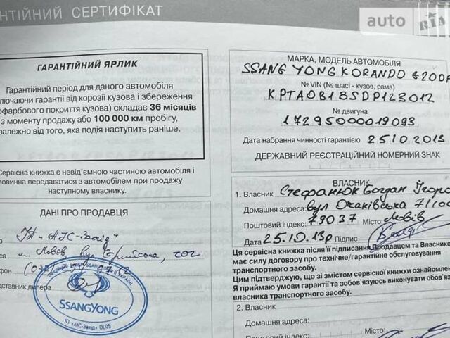 Чорний Cанг Йонг Korando, об'ємом двигуна 2 л та пробігом 90 тис. км за 10800 $, фото 27 на Automoto.ua