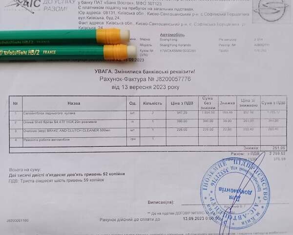 Черный Cанг Йонг Корандо, объемом двигателя 2 л и пробегом 170 тыс. км за 10400 $, фото 24 на Automoto.ua