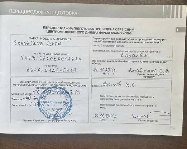 Синий Cанг Йонг Кирон, объемом двигателя 2 л и пробегом 119 тыс. км за 9700 $, фото 40 на Automoto.ua