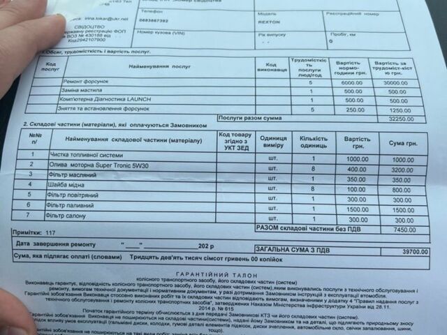 Чорний Cанг Йонг Rexton, об'ємом двигуна 2.7 л та пробігом 275 тис. км за 4300 $, фото 11 на Automoto.ua