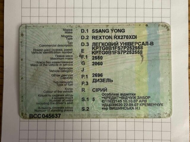 Синій Cанг Йонг Rexton, об'ємом двигуна 0 л та пробігом 230 тис. км за 8700 $, фото 8 на Automoto.ua