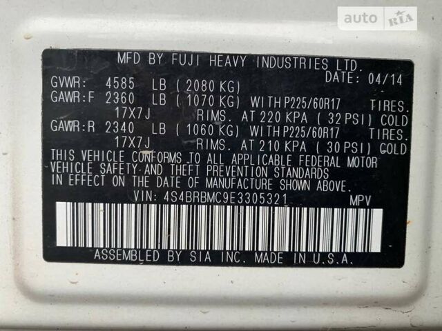 Білий Субару Аутбек, об'ємом двигуна 2.5 л та пробігом 183 тис. км за 14200 $, фото 12 на Automoto.ua