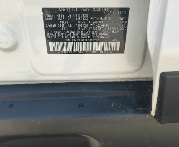Белый Субару Аутбек, объемом двигателя 2.5 л и пробегом 270 тыс. км за 12499 $, фото 7 на Automoto.ua