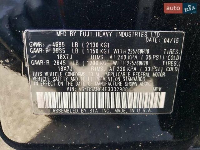 Черный Субару Аутбек, объемом двигателя 2.46 л и пробегом 116 тыс. км за 1900 $, фото 12 на Automoto.ua