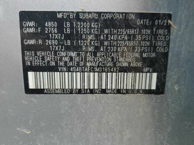 Серый Субару Аутбек, объемом двигателя 0 л и пробегом 47 тыс. км за 7000 $, фото 12 на Automoto.ua