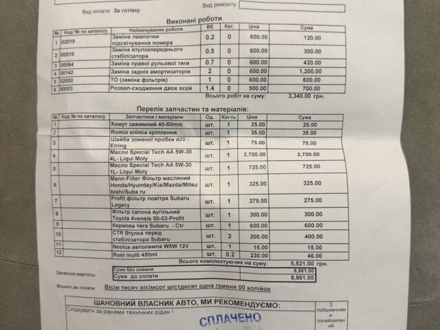 Сірий Субару Аутбек, об'ємом двигуна 2.46 л та пробігом 171 тис. км за 8000 $, фото 9 на Automoto.ua