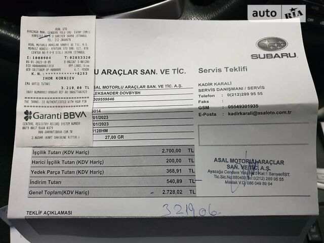 Серый Субару Аутбек, объемом двигателя 2.5 л и пробегом 322 тыс. км за 9200 $, фото 39 на Automoto.ua