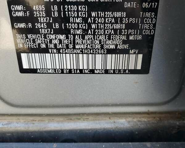 Сірий Субару Аутбек, об'ємом двигуна 0 л та пробігом 160 тис. км за 2100 $, фото 12 на Automoto.ua