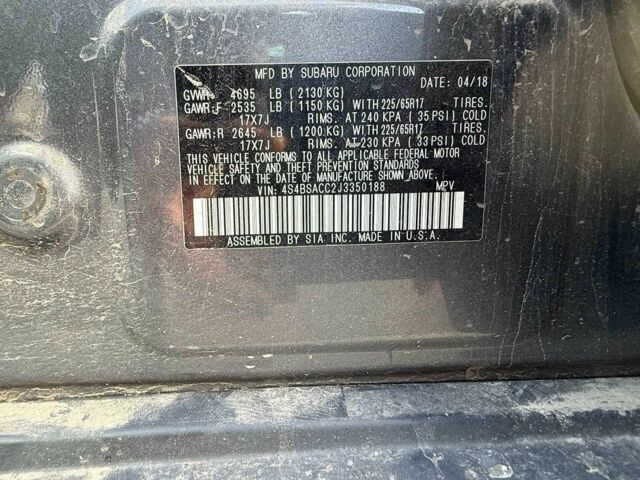 Серый Субару Аутбек, объемом двигателя 2.5 л и пробегом 190 тыс. км за 18500 $, фото 19 на Automoto.ua