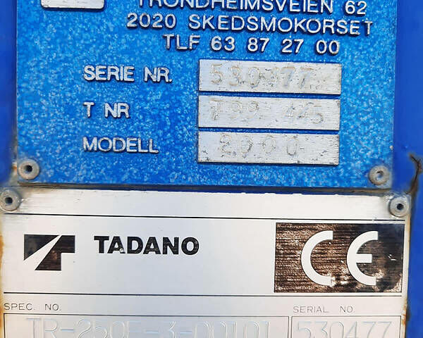 Синій Тадано ТР, об'ємом двигуна 0 л та пробігом 60 тис. км за 85000 $, фото 4 на Automoto.ua