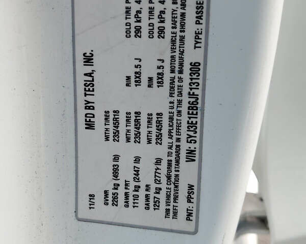 Белый Тесла Модель 3, объемом двигателя 0 л и пробегом 250 тыс. км за 10800 $, фото 10 на Automoto.ua