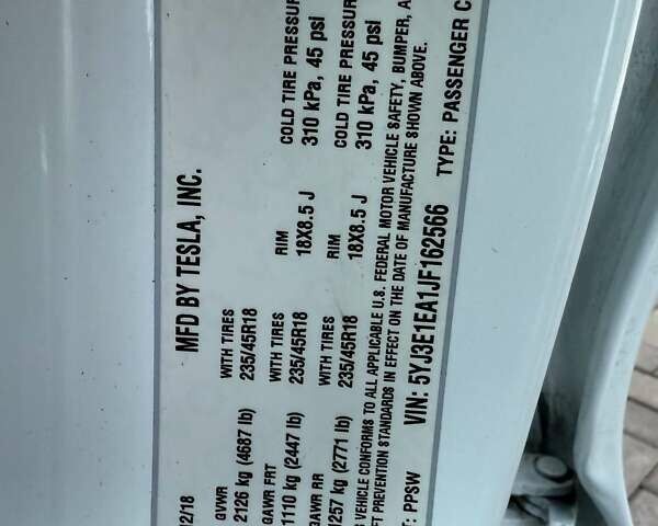 Білий Тесла Модель 3, об'ємом двигуна 0 л та пробігом 123 тис. км за 12800 $, фото 14 на Automoto.ua