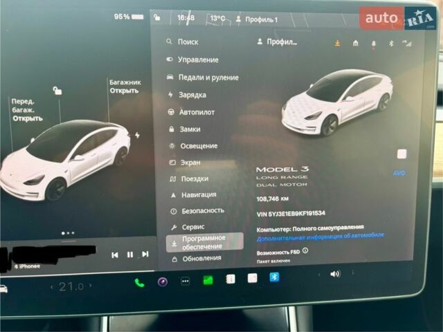 Білий Тесла Модель 3, об'ємом двигуна 0 л та пробігом 108 тис. км за 16400 $, фото 10 на Automoto.ua