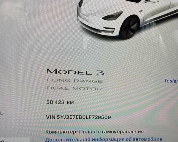 Білий Тесла Модель 3, об'ємом двигуна 0 л та пробігом 58 тис. км за 23000 $, фото 4 на Automoto.ua