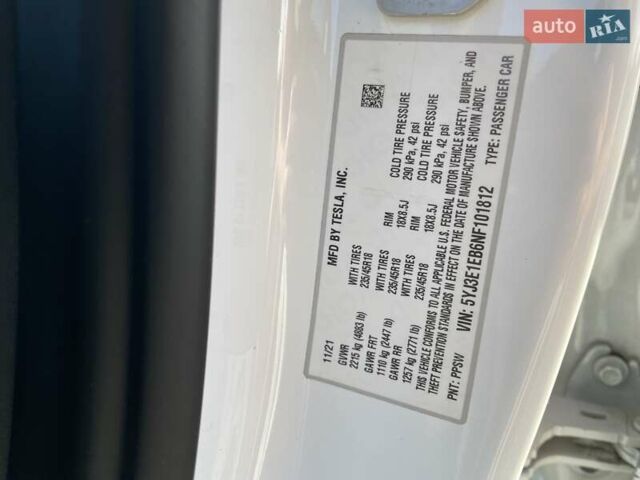 Білий Тесла Модель 3, об'ємом двигуна 0 л та пробігом 37 тис. км за 22500 $, фото 42 на Automoto.ua