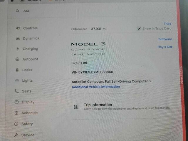 Белый Тесла Модель 3, объемом двигателя 0 л и пробегом 51 тыс. км за 5100 $, фото 8 на Automoto.ua