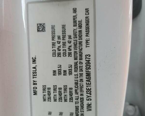 Белый Тесла Модель 3, объемом двигателя 0 л и пробегом 92 тыс. км за 8800 $, фото 11 на Automoto.ua