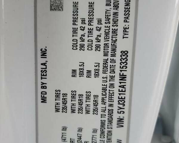 Тесла Модель 3 2021 у Луцьку на Automoto.ua Білий Тесла Модель 3, об'ємом двигуна 0 л та пробігом 28 тис. км за 13900 $, фото 3 на Automoto.ua