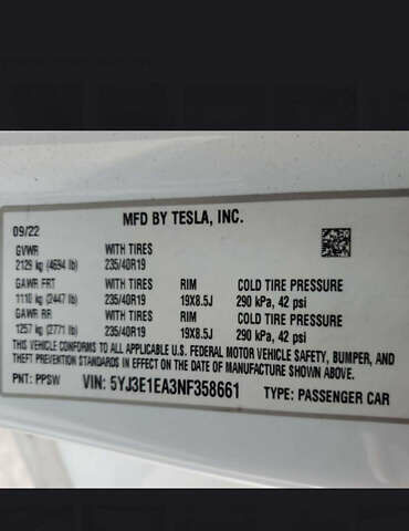 Белый Тесла Модель 3, объемом двигателя 0 л и пробегом 40 тыс. км за 21000 $, фото 14 на Automoto.ua