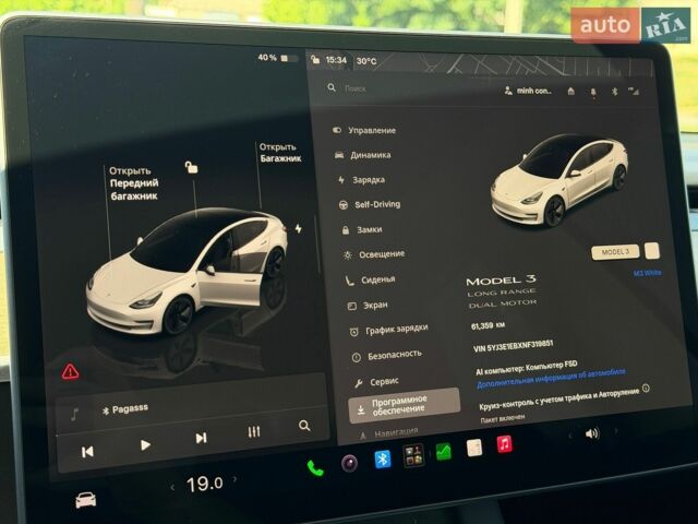 Білий Тесла Модель 3, об'ємом двигуна 0 л та пробігом 60 тис. км за 21500 $, фото 22 на Automoto.ua