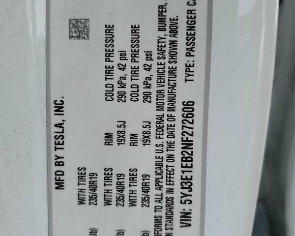 Білий Тесла Модель 3, об'ємом двигуна 0 л та пробігом 117 тис. км за 21300 $, фото 9 на Automoto.ua