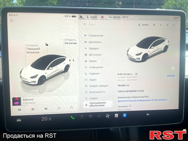 Белый Тесла Модель 3, объемом двигателя 0.32 л и пробегом 44 тыс. км за 20950 $, фото 1 на Automoto.ua