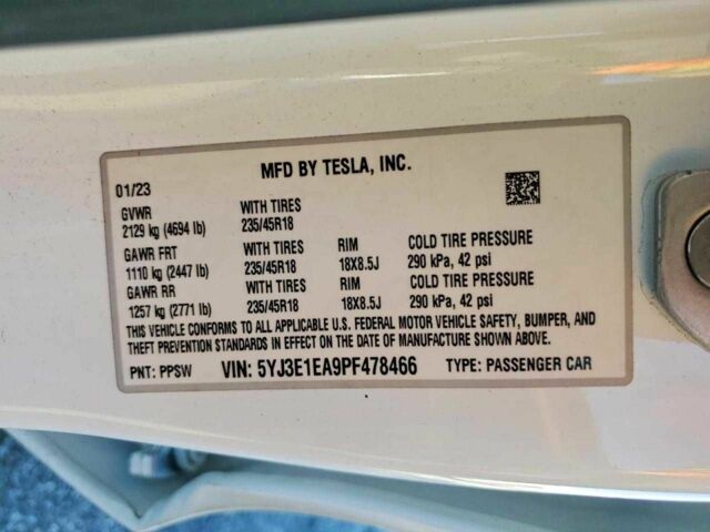 Білий Тесла Модель 3, об'ємом двигуна 0 л та пробігом 44 тис. км за 5000 $, фото 11 на Automoto.ua