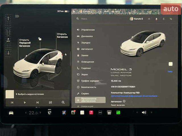 Белый Тесла Модель 3, объемом двигателя 0 л и пробегом 15 тыс. км за 32500 $, фото 13 на Automoto.ua