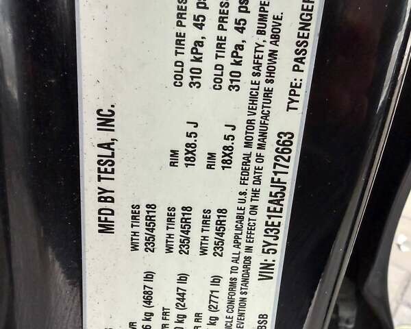 Чорний Тесла Модель 3, об'ємом двигуна 0 л та пробігом 234 тис. км за 10900 $, фото 10 на Automoto.ua