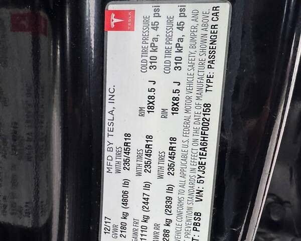 Черный Тесла Модель 3, объемом двигателя 0 л и пробегом 143 тыс. км за 14200 $, фото 9 на Automoto.ua