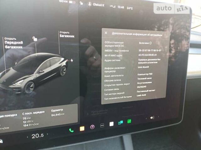 Черный Тесла Модель 3, объемом двигателя 0 л и пробегом 54 тыс. км за 25400 $, фото 14 на Automoto.ua