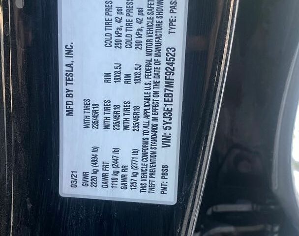 Чорний Тесла Модель 3, об'ємом двигуна 0 л та пробігом 117 тис. км за 18500 $, фото 27 на Automoto.ua