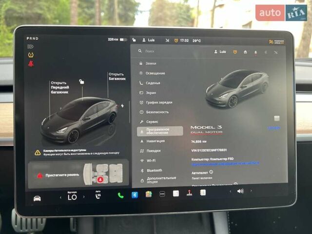 Тесла Модель 3 2022 у Львові на Automoto.ua Чорний Тесла Модель 3, об'ємом двигуна 0 л та пробігом 75 тис. км за 27500 $, фото 24 на Automoto.ua