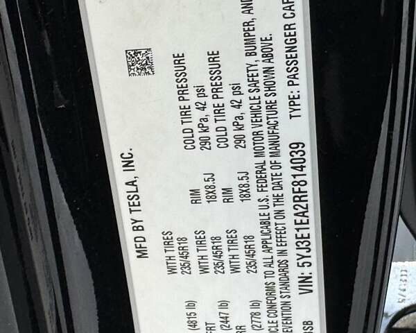 Чорний Тесла Модель 3, об'ємом двигуна 0 л та пробігом 16 тис. км за 26497 $, фото 13 на Automoto.ua