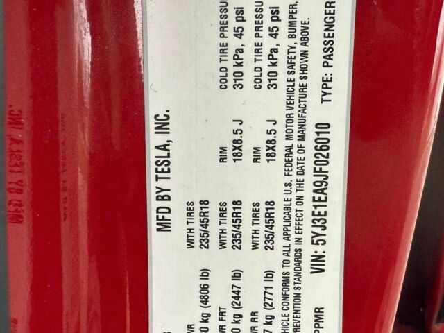 Червоний Тесла Модель 3, об'ємом двигуна 0 л та пробігом 254 тис. км за 12400 $, фото 7 на Automoto.ua