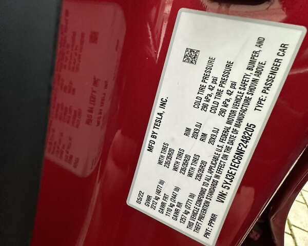 Красный Тесла Модель 3, объемом двигателя 0 л и пробегом 29 тыс. км за 23000 $, фото 14 на Automoto.ua