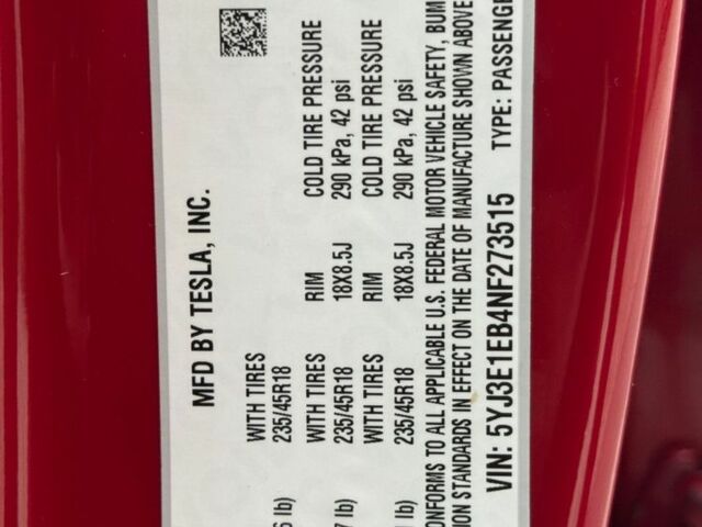 Червоний Тесла Модель 3, об'ємом двигуна 0 л та пробігом 65 тис. км за 21500 $, фото 21 на Automoto.ua