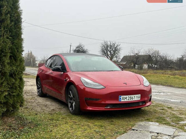 Красный Тесла Модель 3, объемом двигателя 0 л и пробегом 45 тыс. км за 22800 $, фото 1 на Automoto.ua