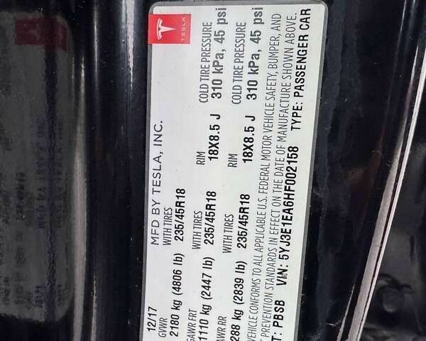 Тесла Модель 3, объемом двигателя 0 л и пробегом 143 тыс. км за 14200 $, фото 9 на Automoto.ua
