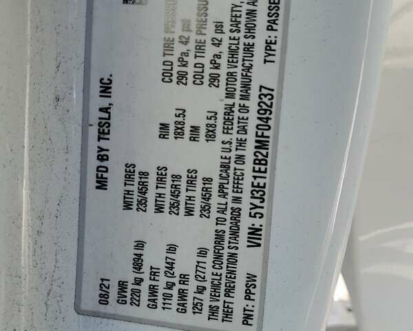 Тесла Модель 3, об'ємом двигуна 0 л та пробігом 116 тис. км за 16000 $, фото 15 на Automoto.ua