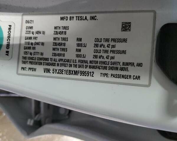 Тесла Модель 3, об'ємом двигуна 0 л та пробігом 61 тис. км за 7100 $, фото 11 на Automoto.ua