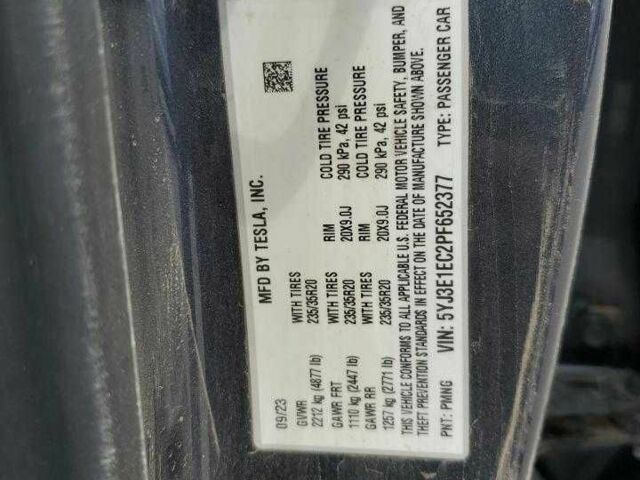 Сірий Тесла Модель 3, об'ємом двигуна 0 л та пробігом 37 тис. км за 8000 $, фото 11 на Automoto.ua