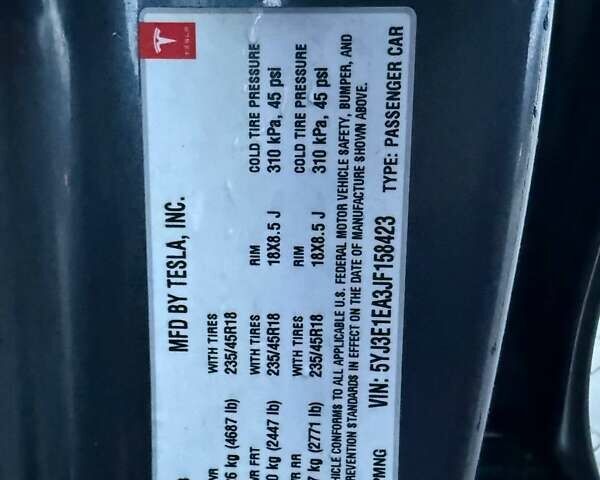 Серый Тесла Модель 3, объемом двигателя 0 л и пробегом 133 тыс. км за 12400 $, фото 10 на Automoto.ua