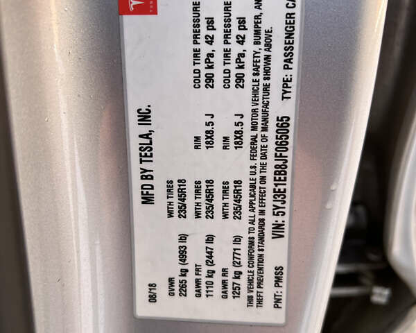 Сірий Тесла Модель 3, об'ємом двигуна 0 л та пробігом 215 тис. км за 15900 $, фото 14 на Automoto.ua