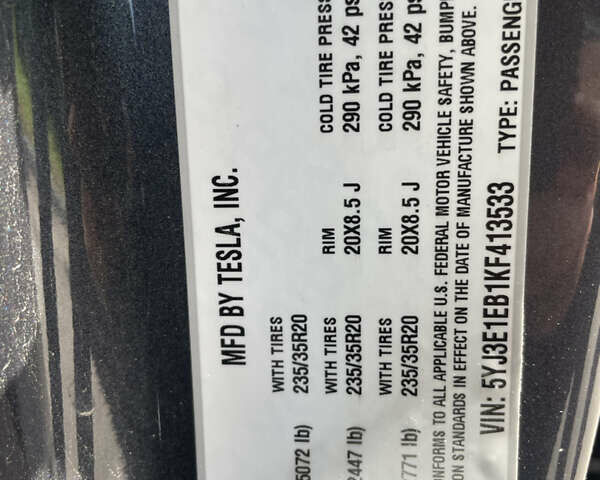 Сірий Тесла Модель 3, об'ємом двигуна 0 л та пробігом 52 тис. км за 19999 $, фото 17 на Automoto.ua