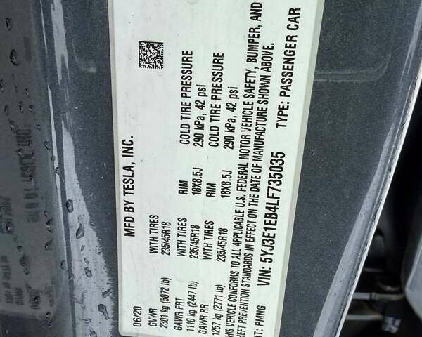 Серый Тесла Модель 3, объемом двигателя 0 л и пробегом 259 тыс. км за 12200 $, фото 14 на Automoto.ua