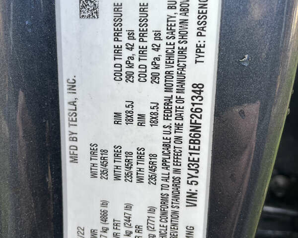 Серый Тесла Модель 3, объемом двигателя 0 л и пробегом 119 тыс. км за 20900 $, фото 16 на Automoto.ua