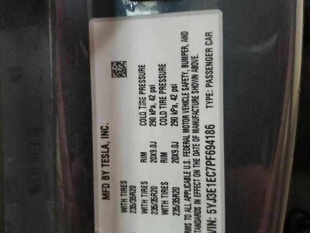 Серый Тесла Модель 3, объемом двигателя 0 л и пробегом 52 тыс. км за 7900 $, фото 11 на Automoto.ua