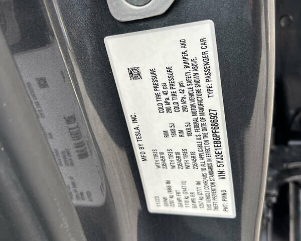 Сірий Тесла Модель 3, об'ємом двигуна 0 л та пробігом 75 тис. км за 21700 $, фото 21 на Automoto.ua